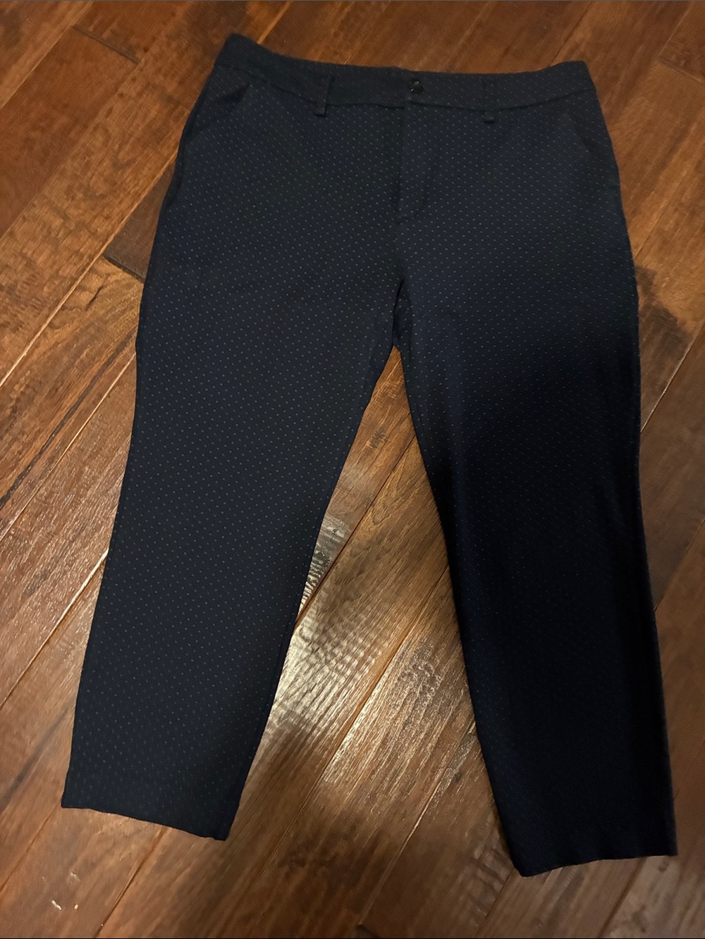 CAbi Navy Microdot Cropped Pants